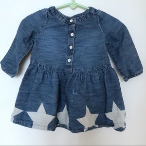 Sweet baby GAP soft denim play dress with stars
